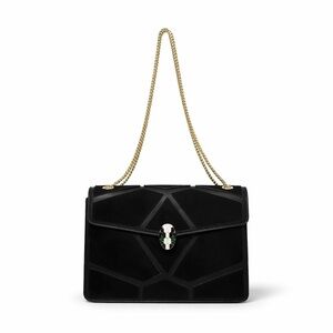 Black Geometric Serpent Clasp Bag